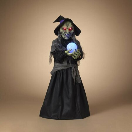L & L Gerson 44 in. Lighted Animated Witch Halloween Decor 2603500
